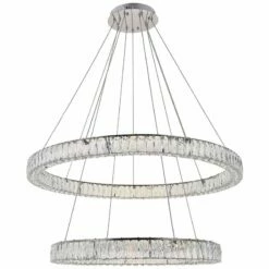 Monroe 42" Wide Chrome And Crystal 2-Tier LED Chandelier 13 Monroe 42" Wide Chrome And Crystal 2-Tier LED Chandelier -Lighting Sales Shop monroe 42 inch wide chrome and crystal 2 tier led chandelier 79x02views4