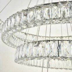 Monroe 42" Wide Chrome And Crystal 4-Tier LED Chandelier -Lighting Sales Shop monroe 42 inch wide chrome and crystal 4 tier led chandelier 77h98views2