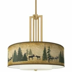 Moose Lodge Carey 24" Gold 4-Light Chandelier