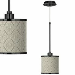 Moroccan Diamonds Giclee Black Mini Pendant Light