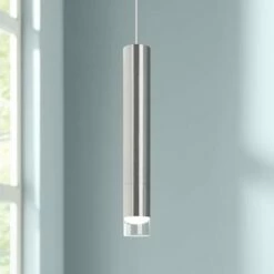 Moxy 3/4" Wide Satin Nickel Slim Freejack LED Mini Pendant