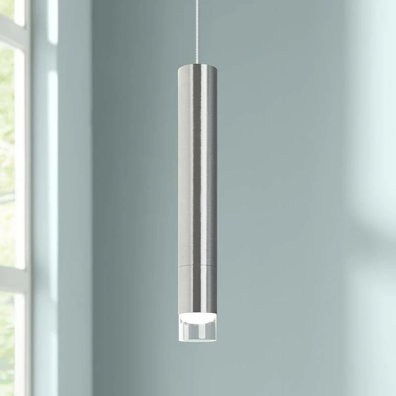 Moxy 3/4" Wide Satin Nickel Slim Freejack LED Mini Pendant 3 Moxy 3/4" Wide Satin Nickel Slim Freejack LED Mini Pendant