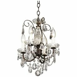 New Orleans 12" Wide Bronze Hand-Cut Crystal Mini Chandelier -Lighting Sales Shop new orleans 12 inch wide bronze hand cut crystal mini chandelier 56258views2