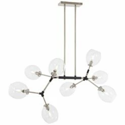 Nexpo 41" Wide Brushed Nickel And Black 8-Light Chandelier