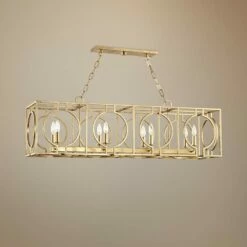 Octavio 46" Wide Gold Leaf Kitchen Island Light Pendant