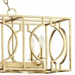 Octavio 46" Wide Gold Leaf Kitchen Island Light Pendant -Lighting Sales Shop octavio 46 inch wide gold leaf kitchen island light pendant 44w70views1