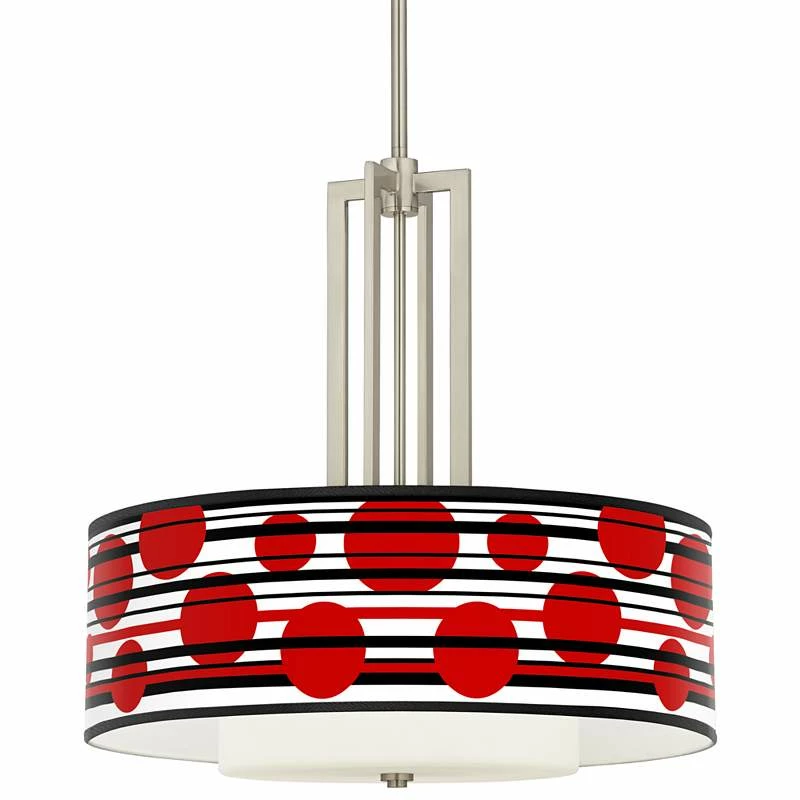 Orange Balls Carey 24" Brushed Nickel 4-Light Chandelier 3 Orange Balls Carey 24" Brushed Nickel 4-Light Chandelier