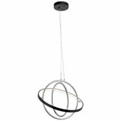 ELAN Orb 21 1/4" Wide Matte Black And Polished Nickel LED Pendant -Lighting Sales Shop orb 21 and one quarter inch wide matte black and polished nickel led pendant 69f11views1