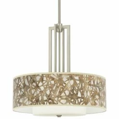 Organic Nest Carey 24" Brushed Nickel 4-Light Chandelier