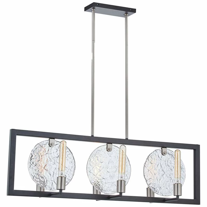 Orion 38 1/2" Wide Matte Black 6-Light Island Chandelier 4 Orion 38 1/2" Wide Matte Black 6-Light Island Chandelier - Image 2