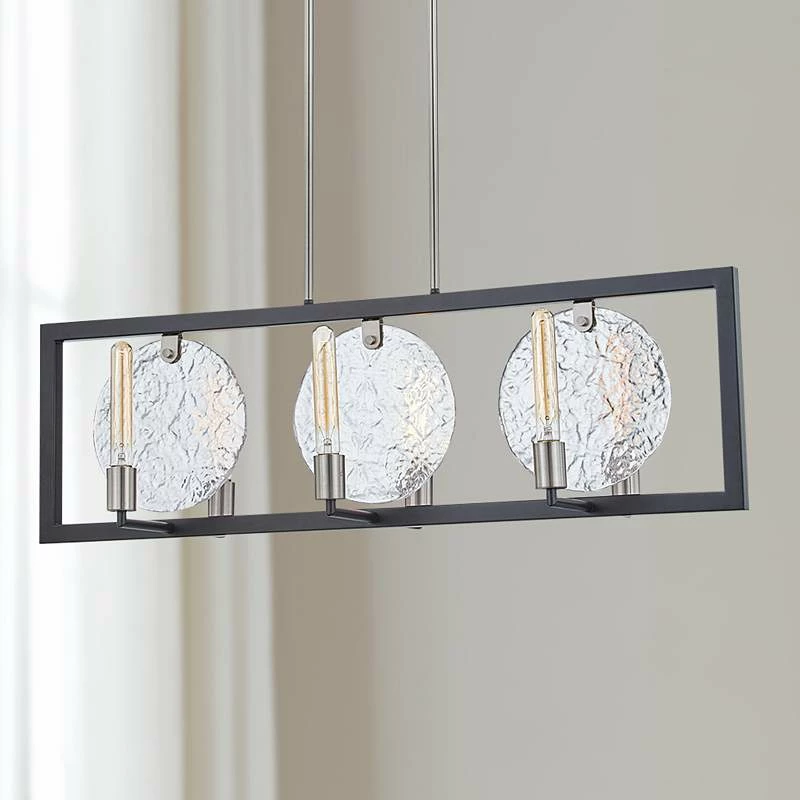 Orion 38 1/2" Wide Matte Black 6-Light Island Chandelier 3 Orion 38 1/2" Wide Matte Black 6-Light Island Chandelier