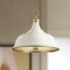 Painted No.1 18"W Aged Brass Pendant With Off-White Shade -Lighting Sales Shop painted no 1 18 inchw aged brass pendant with off white shade 65e03cropped