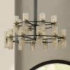 Palais 48" Wide Black Amber Glass 40-Light 2-Tier Chandelier