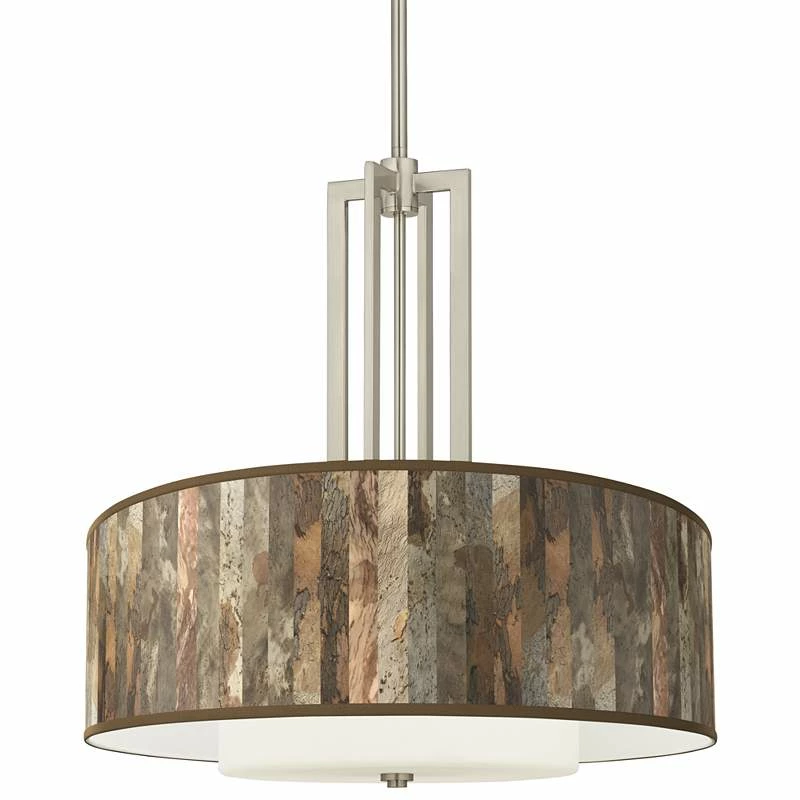 Paper Bark Carey 24" Brushed Nickel 4-Light Chandelier 3 Paper Bark Carey 24" Brushed Nickel 4-Light Chandelier