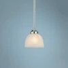 Paradox Brushed Nickel 6 1/2" Wide Single Mini Pendant Light -Lighting Sales Shop paradox brushed nickel 6 and one half inch wide single mini pendant light 85323cropped