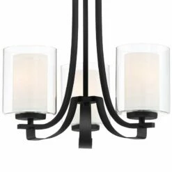 Parsons Studio 18" Wide Sand Black Coal 3-Light Chandelier -Lighting Sales Shop parsons studio 18 inch wide sand black coal 3 light chandelier 90a01views1
