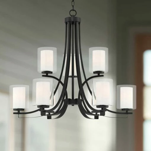 Parsons Studio 31 1/2"W Sand Coal 9-Light 2-Tier Chandelier 7 Parsons Studio 31 1/2"W Sand Coal 9-Light 2-Tier Chandelier -Lighting Sales Shop parsons studio 31 and one half inchw sand coal 9 light 2 tier chandelier 84g24cropped