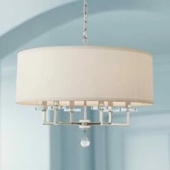 Paxton 25 3/4" Wide Polished Nickel 6-Light Chandelier