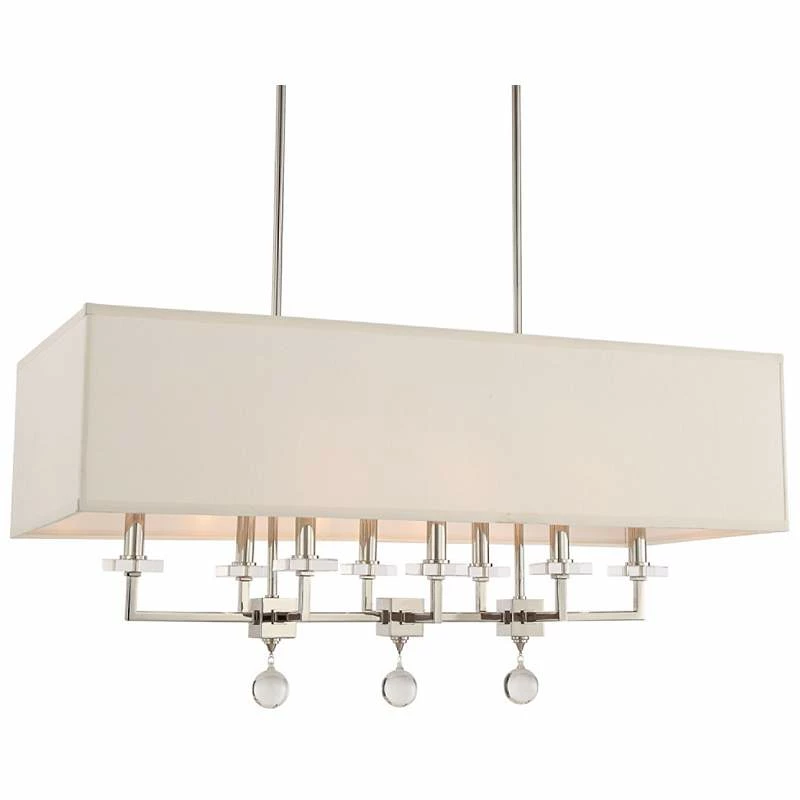 Paxton 38"W Polished Nickel Kitchen Island Light Chandelier 4 Paxton 38"W Polished Nickel Kitchen Island Light Chandelier - Image 2