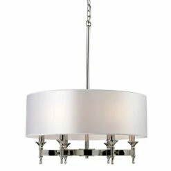 Pembroke 6-Light 24" Wide Polished Nickel Drum Chandelier -Lighting Sales Shop pembroke 6 light 24 inch wide polished nickel drum chandelier 2h541