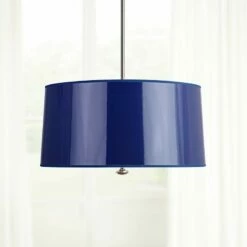 Penelope 25 1/2"W Navy Shade Polished Nickel Pendant Light