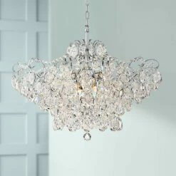 Petunia 28" Wide Chrome Crystal Chandelier 9 Petunia 28" Wide Chrome Crystal Chandelier -Lighting Sales Shop petunia 28 inch wide chrome crystal chandelier 14a17cropped