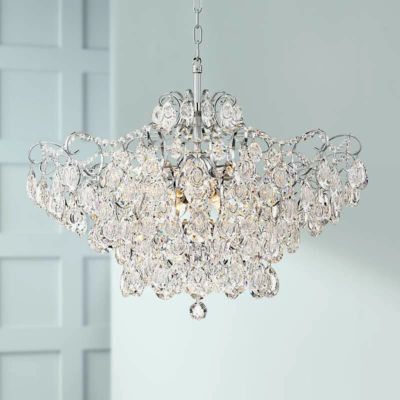 Petunia 28" Wide Chrome Crystal Chandelier 4 Petunia 28" Wide Chrome Crystal Chandelier - Image 2