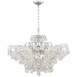 Petunia 28" Wide Chrome Crystal Chandelier 11 Petunia 28" Wide Chrome Crystal Chandelier -Lighting Sales Shop petunia 28 inch wide chrome crystal chandelier 14a17views1