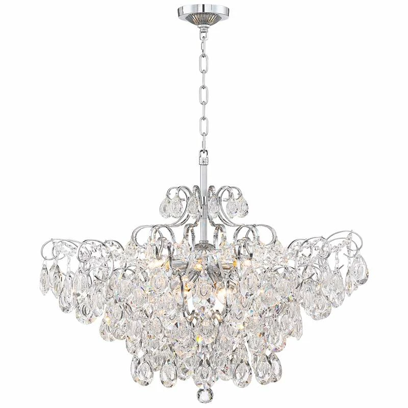 Petunia 28" Wide Chrome Crystal Chandelier 6 Petunia 28" Wide Chrome Crystal Chandelier - Image 4