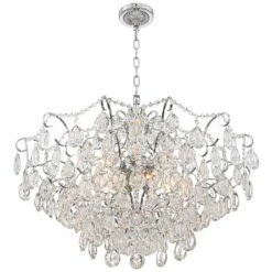 Petunia 28" Wide Chrome Crystal Chandelier 12 Petunia 28" Wide Chrome Crystal Chandelier -Lighting Sales Shop petunia 28 inch wide chrome crystal chandelier 14a17views2