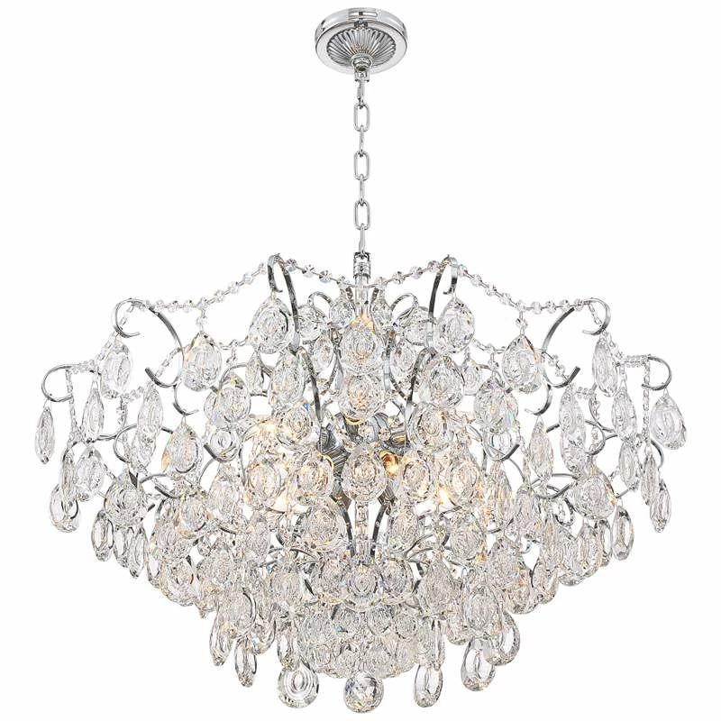 Petunia 28" Wide Chrome Crystal Chandelier 7 Petunia 28" Wide Chrome Crystal Chandelier - Image 5