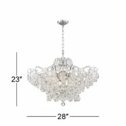 Petunia 28" Wide Chrome Crystal Chandelier 13 Petunia 28" Wide Chrome Crystal Chandelier -Lighting Sales Shop petunia 28 inch wide chrome crystal chandelier 14a17views3