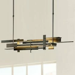 Planar 42 1/2" Wide Smoke LED Modern Kitchen Island Light Chandelier