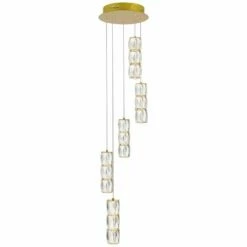 Polaris 12" Wide Gold And Crystal LED Multi Light Pendant -Lighting Sales Shop polaris 12 inch wide gold and crystal led multi light pendant 77j11views1