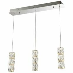 Polaris 27 1/2" Wide Chrome Crystal LED Multi Light Pendant -Lighting Sales Shop polaris 27 and one half inch wide chrome crystal led multi light pendant 77h88
