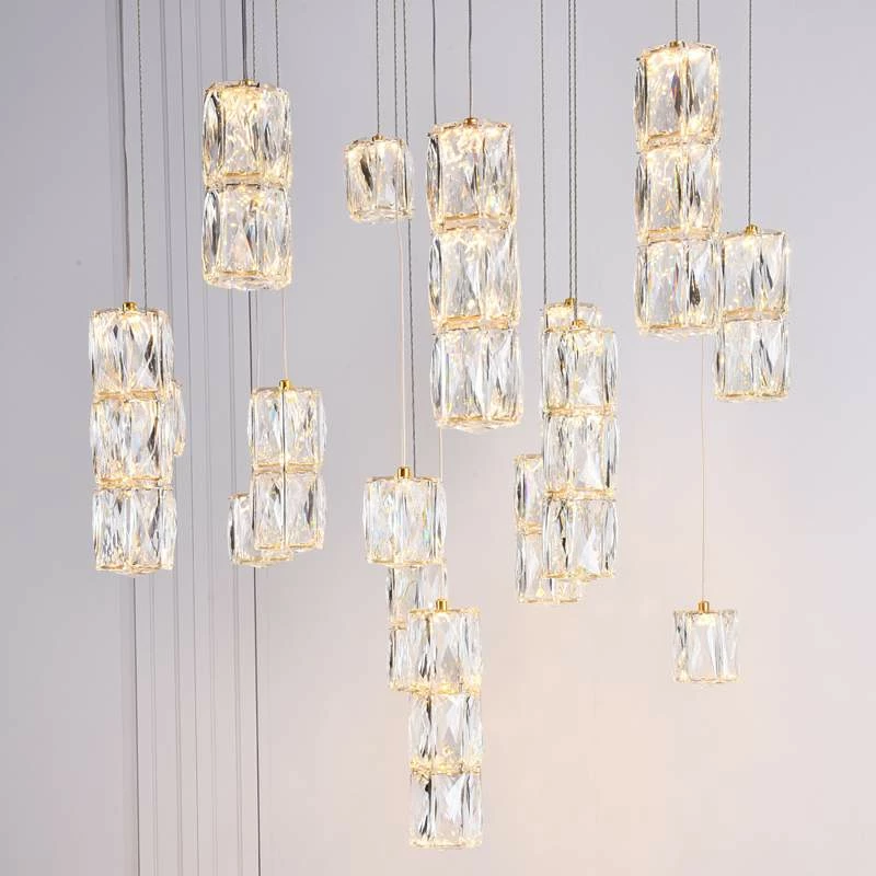 Polaris 28" Wide Gold And Crystal LED Multi Light Pendant 5 Polaris 28" Wide Gold And Crystal LED Multi Light Pendant - Image 3
