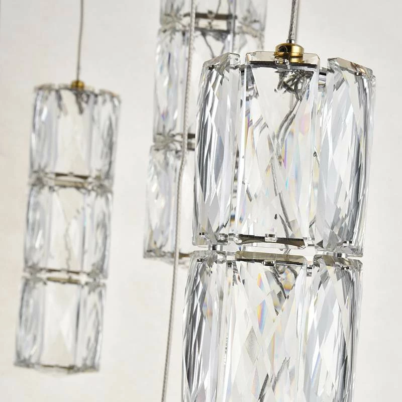 Polaris 28" Wide Gold And Crystal LED Multi Light Pendant 6 Polaris 28" Wide Gold And Crystal LED Multi Light Pendant - Image 4