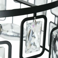 Polia 16 1/2" Wide Black Metal 4-Light Drum Chandelier -Lighting Sales Shop polia 16 and one half inch wide black metal 4 light drum chandelier 663p5views1