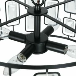 Polia 16 1/2" Wide Black Metal 4-Light Drum Chandelier -Lighting Sales Shop polia 16 and one half inch wide black metal 4 light drum chandelier 663p5views2