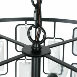 Polia 16 1/2" Wide Black Metal 4-Light Drum Chandelier -Lighting Sales Shop polia 16 and one half inch wide black metal 4 light drum chandelier 663p5views3