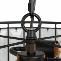 Polia 16" Wide Black Metal 3-Light Drum Chandelier -Lighting Sales Shop polia 16 inch wide black metal 3 light drum chandelier 644p5views3