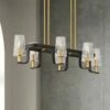 Possini Bronxville 38" Black And Brass Modern 6-Light Island Pendant
