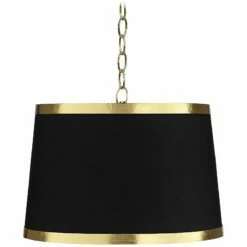 Possini Euro 15" Wide Modern Luxe Black Gold Metallic Pendant Light