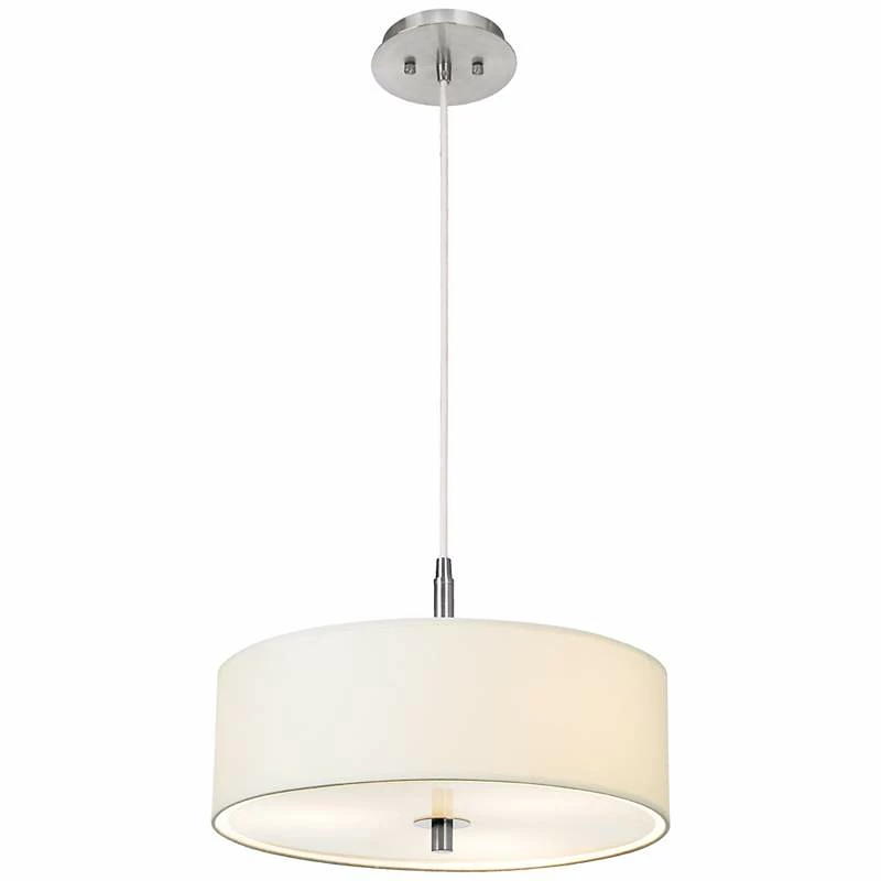 Possini Euro 16" Wide White Brushed Nickel Modern Pendant Light 5 Possini Euro 16" Wide White Brushed Nickel Modern Pendant Light - Image 3