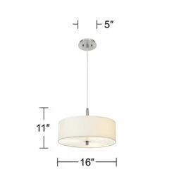 Possini Euro 16" Wide White Brushed Nickel Modern Pendant Light 15 Possini Euro 16" Wide White Brushed Nickel Modern Pendant Light -Lighting Sales Shop possini euro 16 inch wide white brushed nickel modern pendant light 93331views4