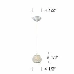 Possini Euro 4 1/2" Wide Swirl Wire Glass Mini Pendant Light -Lighting Sales Shop possini euro 4 and one half inch wide swirl wire glass mini pendant light v8381views4