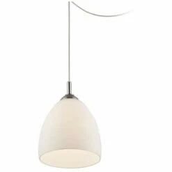 Possini Euro 9" Wide Opal Glass Plug-In Swag Style Mini Pendant -Lighting Sales Shop possini euro 9 inch wide opal glass plug in swag style mini pendant v4624views2