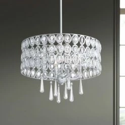 Possini Euro Almyra 19" Wide Modern Chrome And Crystal Pendant Light