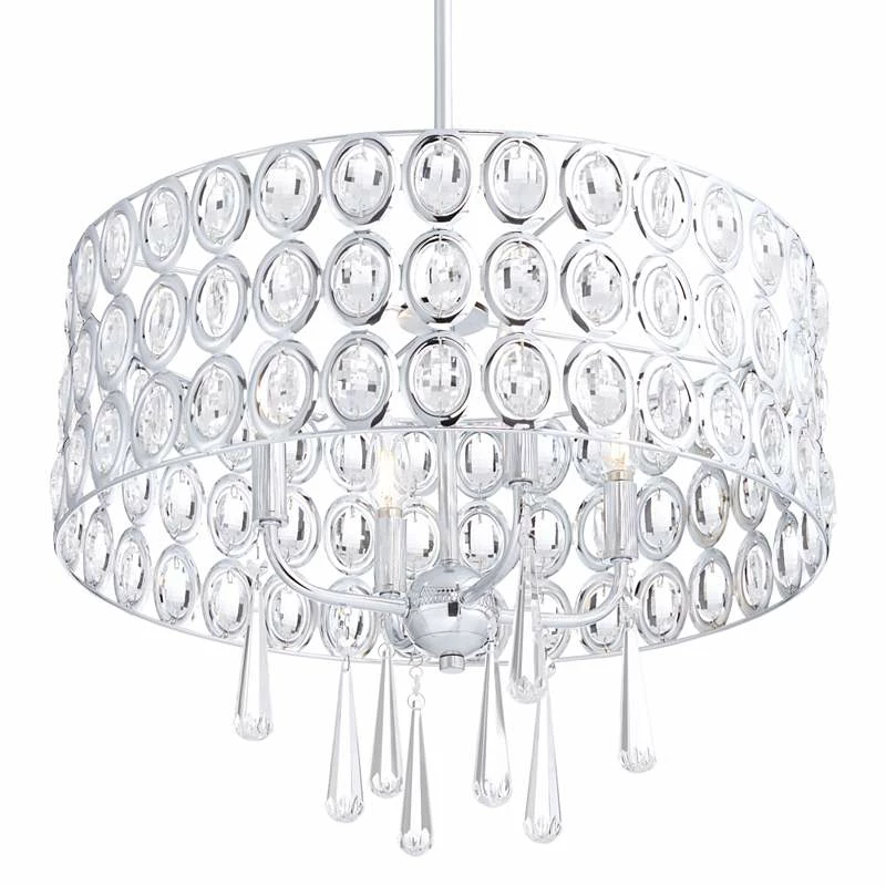 Possini Euro Almyra 19" Wide Modern Chrome And Crystal Pendant Light 7 Possini Euro Almyra 19" Wide Modern Chrome And Crystal Pendant Light - Image 5