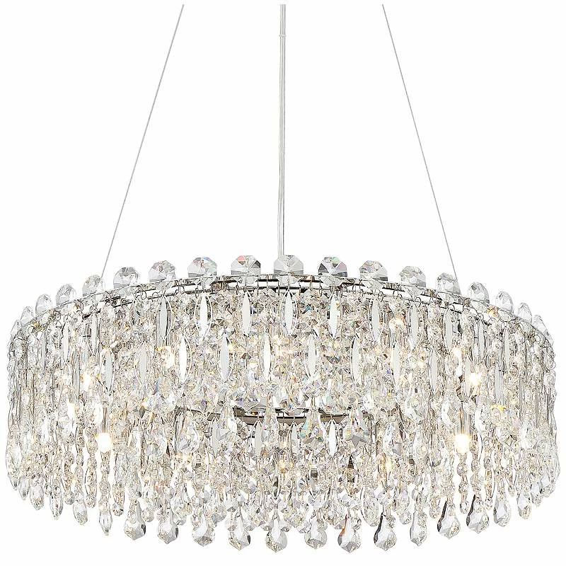 Possini Euro Alyssa 23 1/2" Wide Chrome And Crystal LED Pendant Light 4 Possini Euro Alyssa 23 1/2" Wide Chrome And Crystal LED Pendant Light - Image 2